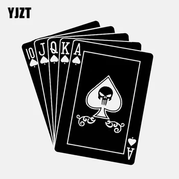 YJZT 13.5*14.7CM Lovely Skull Playing Cards Decor Vinyl Car Stickers Black/Silver C12-1234
YJZT 13.5*14.7CM Lovely Skull Playing Cards Decor Vinyl Car Stickers Black/Silver C12-1234