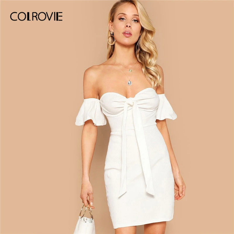 COLROVIE White Backless Slim Fit Bodycon Party Mini Knit Summer Dress Women 2019 Short Sleeve Sexy Club Ladies Dresses
COLROVIE White Backless Slim Fit Bodycon Party Mini Knit Summer Dress Women 2019 Short Sleeve Sexy Club Ladies Dresses