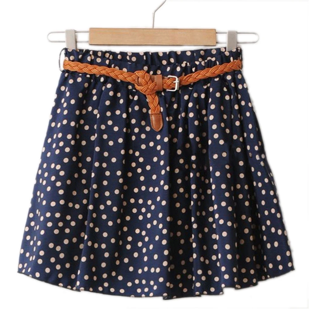 Image NEW 2014 WOMEN SUMMER SKIRT CASUAL CUTE ABOVE KNEE MINI SHORT CHIFFON SKIRTS WOMAN INTERLINING NAVY BLUE BLACK YELLOW PINK RED