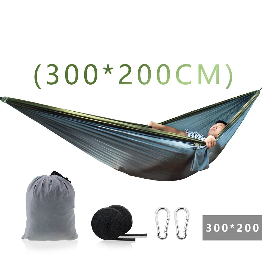 300*200cm Portable Hammock 2 Person Camping Survival Garden Swing Hanging Sleeping Chair Travel Furniture Parachute Hammocks
300*200cm Portable Hammock 2 Person Camping Survival Garden Swing Hanging Sleeping Chair Travel Furniture Parachute Hammocks