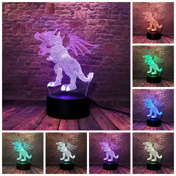 Dragon Pterosaur Animal Model 3D Illusion LED Nightlight 7 Colors Changing Desk Light Jurassic Park Dragon Figure Toys
Dragon Pterosaur Animal Model 3D Illusion LED Nightlight 7 Colors Changing Desk Light Jurassic Park Dragon Figure Toys