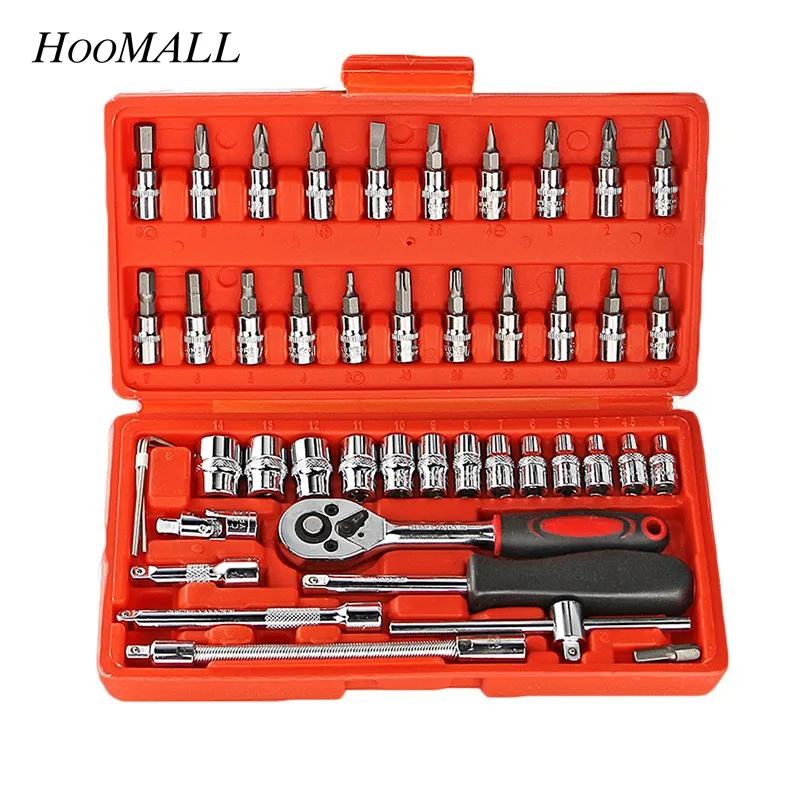Hoomall Torque Wrench Combination Professional Hand Tools Chrome Vanadium Socket Set 46pcs 1/4 Inch Wrench Car Repair Tool
Hoomall Torque Wrench Combination Professional Hand Tools Chrome Vanadium Socket Set 46pcs 1/4 Inch Wrench Car Repair Tool