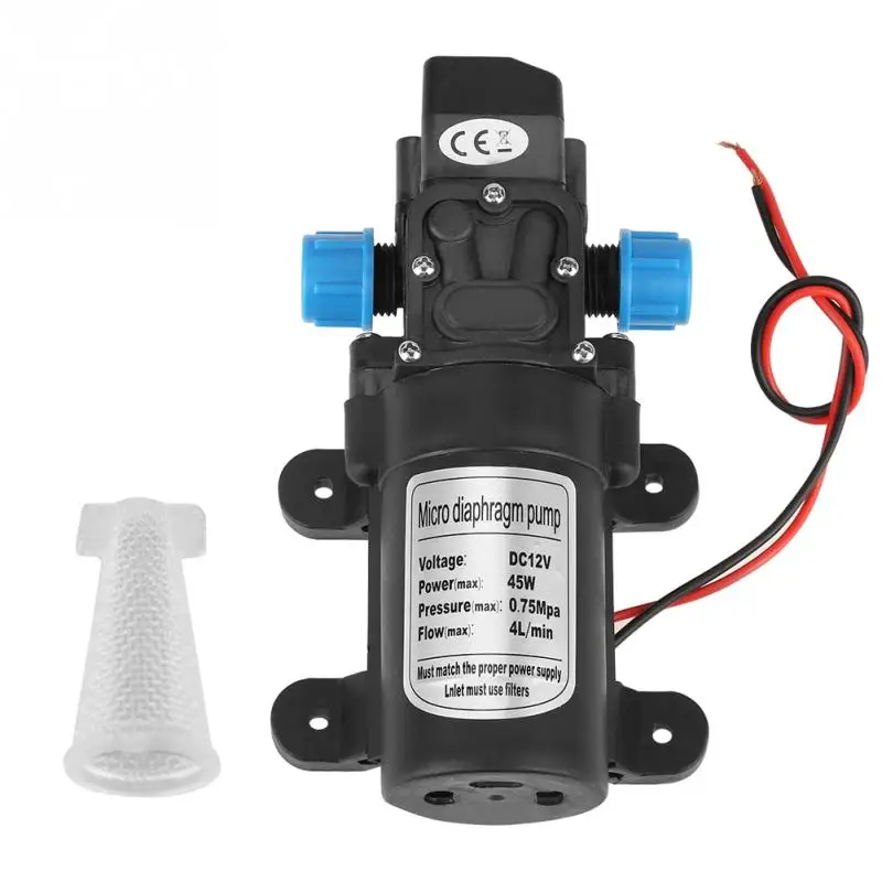 DC 12V Water Pump 45W Micro Diaphragm Water Self Priming Pump bomba Low noise 4L/min Black with Filter pump pompe a eau
DC 12V Water Pump 45W Micro Diaphragm Water Self Priming Pump bomba Low noise 4L/min Black with Filter pump pompe a eau