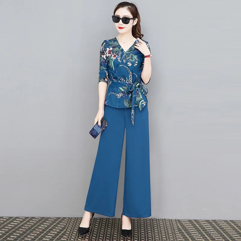 Office Lady Work Wear Pant Suits Set 2019 New Fashion Elegant 2 Piece Set Women V-neck Blouse And Wide Leg Pants Suit Sets
Office Lady Work Wear Pant Suits Set 2019 New Fashion Elegant 2 Piece Set Women V-neck Blouse And Wide Leg Pants Suit Sets