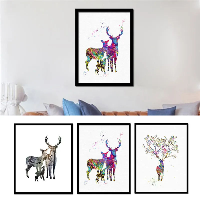 Silhouette of Deer Family with Pine Forest Canvas Art Print Painting Poster Wall Picture for Home Decoration decorative pictures
Silhouette of Deer Family with Pine Forest Canvas Art Print Painting Poster Wall Picture for Home Decoration decorative pictures