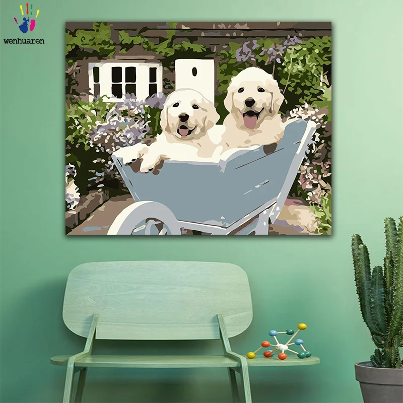 DIY colorings pictures by numbers with colors Two cute white dogs picture drawing painting by numbers framed Home
DIY colorings pictures by numbers with colors Two cute white dogs picture drawing painting by numbers framed Home