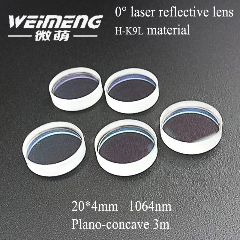 Weimeng 0 degree laser full reflector lens 20*4mm H-K9L material plano-concave 3m wavelength 1064nm for laser machine
Weimeng 0 degree laser full reflector lens 20*4mm H-K9L material plano-concave 3m wavelength 1064nm for laser machine