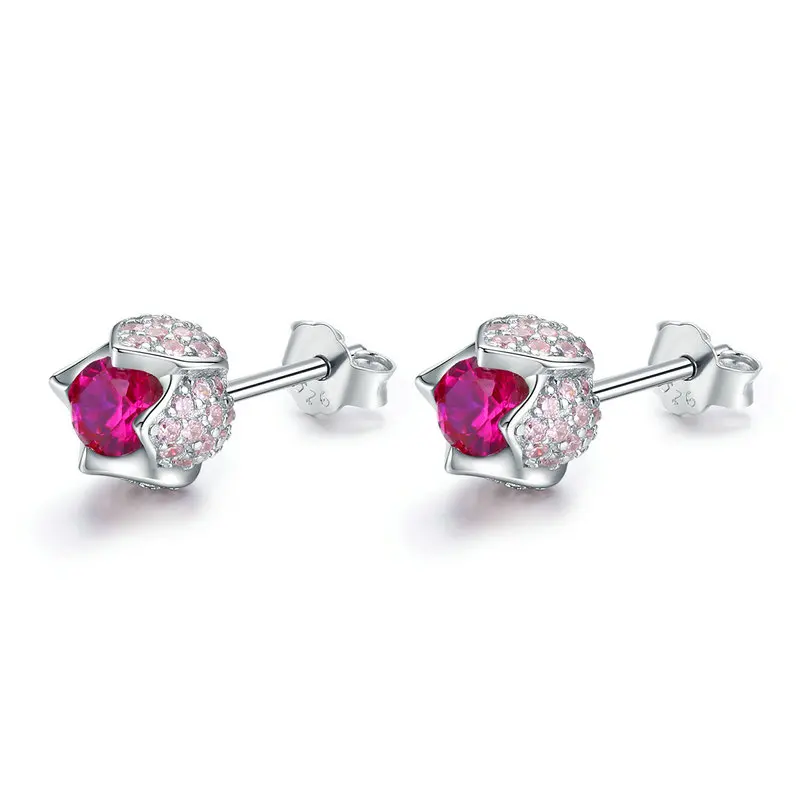 MYBEBOA Real 925 Sterling Silver Red Tulip Flower Stud Earring Tiny Zircon Silver Earrings For Women Wedding fine Jewelry Brinco
MYBEBOA Real 925 Sterling Silver Red Tulip Flower Stud Earring Tiny Zircon Silver Earrings For Women Wedding fine Jewelry Brinco
