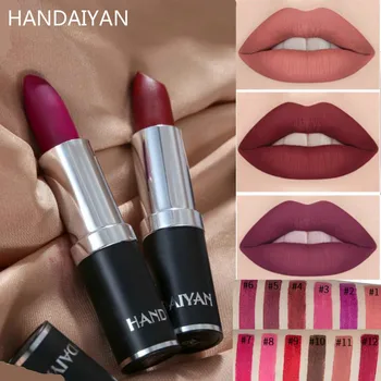 HANDAIYAN Long Lasting Matte Lipstick Red Soft Matte Lip Cream Waterproof Mate Lip Make Up Lip Stick Matte Nude Lipstick Brand
HANDAIYAN Long Lasting Matte Lipstick Red Soft Matte Lip Cream Waterproof Mate Lip Make Up Lip Stick Matte Nude Lipstick Brand