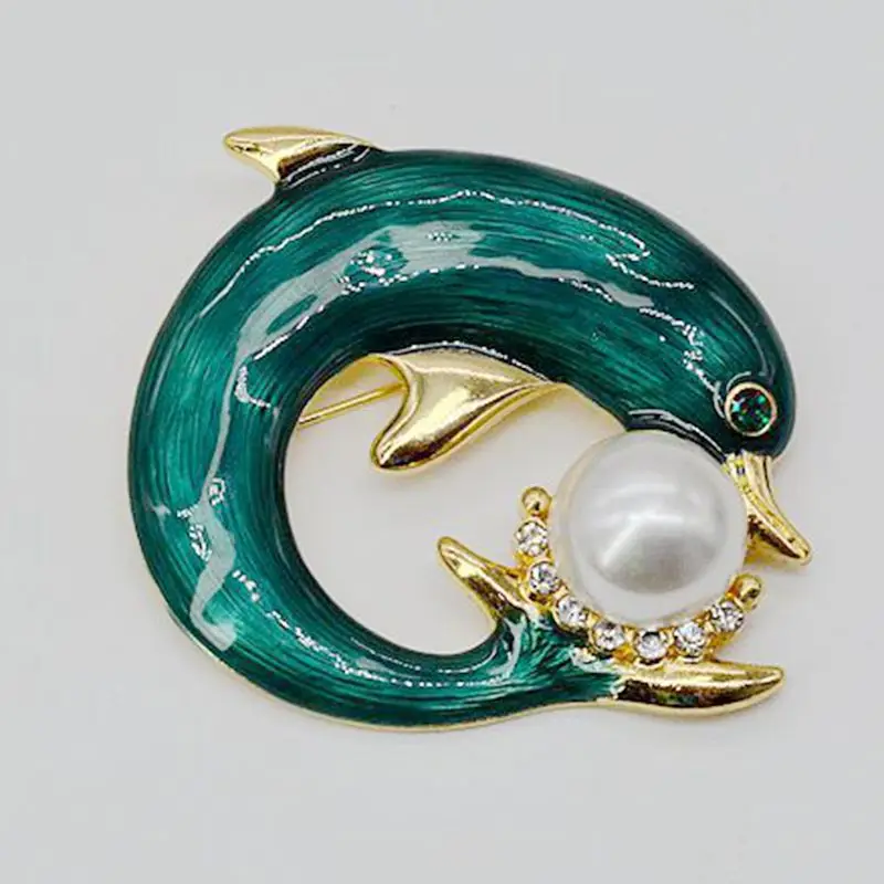 

YDGY Blue Whale Enamel Dolphin Whale Brooches Alloy Fish Animal Men Women's Weddings Party Banquet Brooch Lovely Gifts