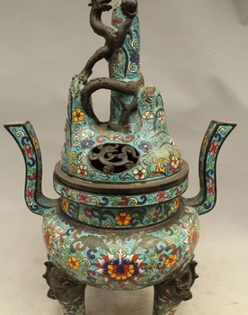 16" Old Marked Chinese Cloisonne Enamel Bronze Dragon Lion Incense Burner Censer
16" Old Marked Chinese Cloisonne Enamel Bronze Dragon Lion Incense Burner Censer
