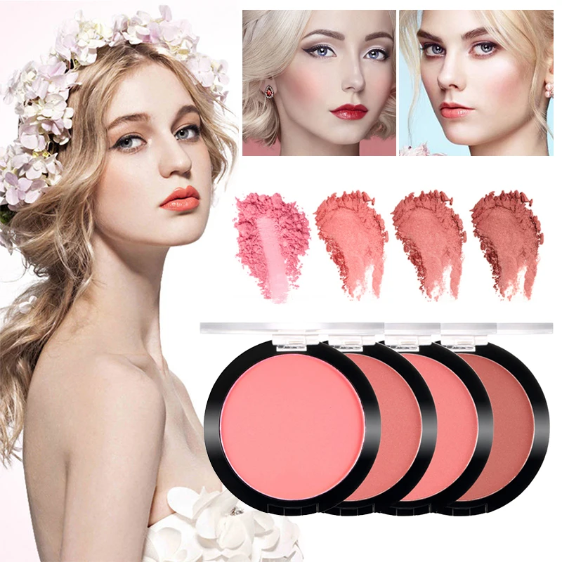 

ELECOOL Makeup Blush Matte Natural Glow Powder Cosmetic Face Make Up Blusher Long Lasting Pigmented Baked Cheek Rouge TSLM2