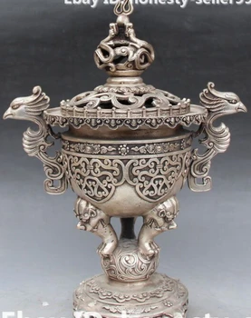 decoration bronze factory outlets Tibet Silver 13" Chinese Silver Dragon Phoenix Lion Incense Burner Censer Incensory Statue
decoration bronze factory outlets Tibet Silver 13" Chinese Silver Dragon Phoenix Lion Incense Burner Censer Incensory Statue