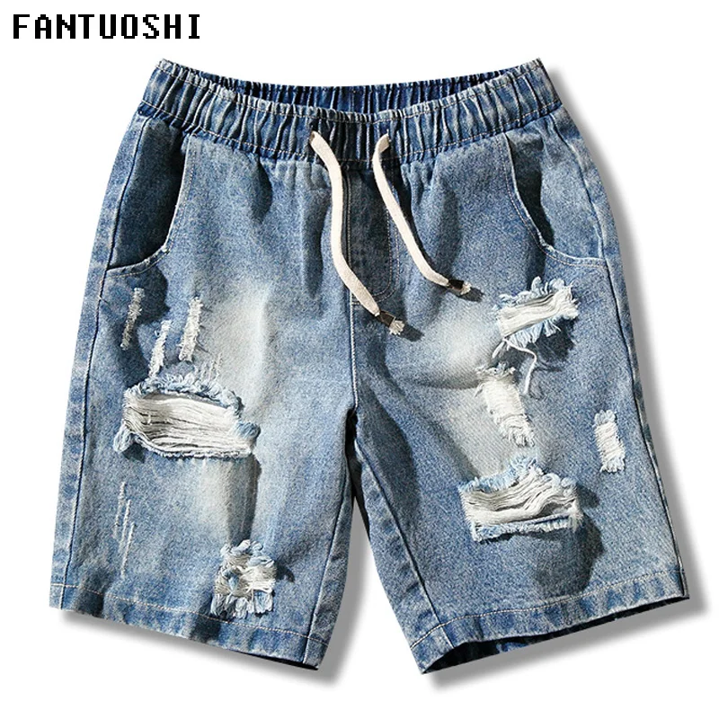 Summer Mens Denim Shorts New Regular Casual Knee Length Short Masculina Cotton Solid Straight Hole Jeans Shorts For Men Blue 5XL
Summer Mens Denim Shorts New Regular Casual Knee Length Short Masculina Cotton Solid Straight Hole Jeans Shorts For Men Blue 5XL