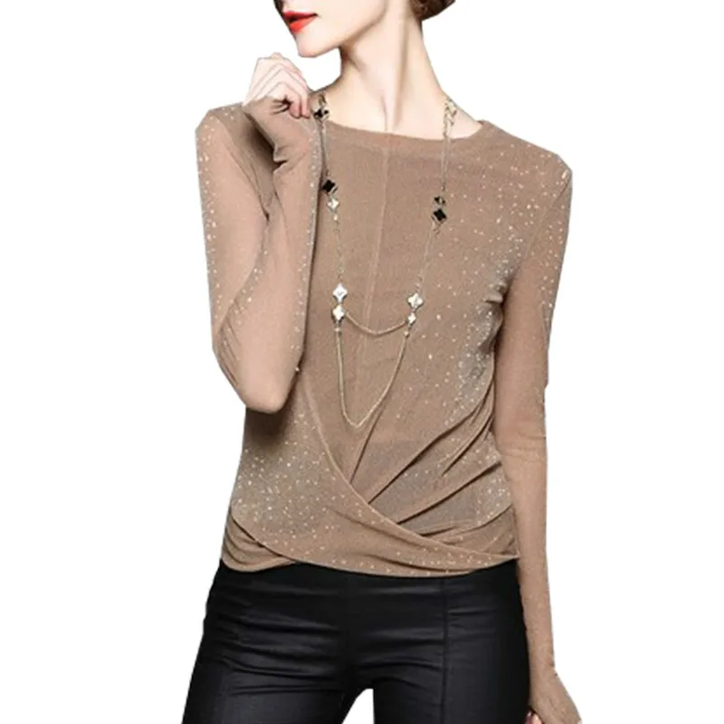 Spring New 2019 Women Sexy Blouse Fashion Slim Long Sleeved Mesh Lace Tops Female Basic Shirts
Spring New 2019 Women Sexy Blouse Fashion Slim Long Sleeved Mesh Lace Tops Female Basic Shirts
