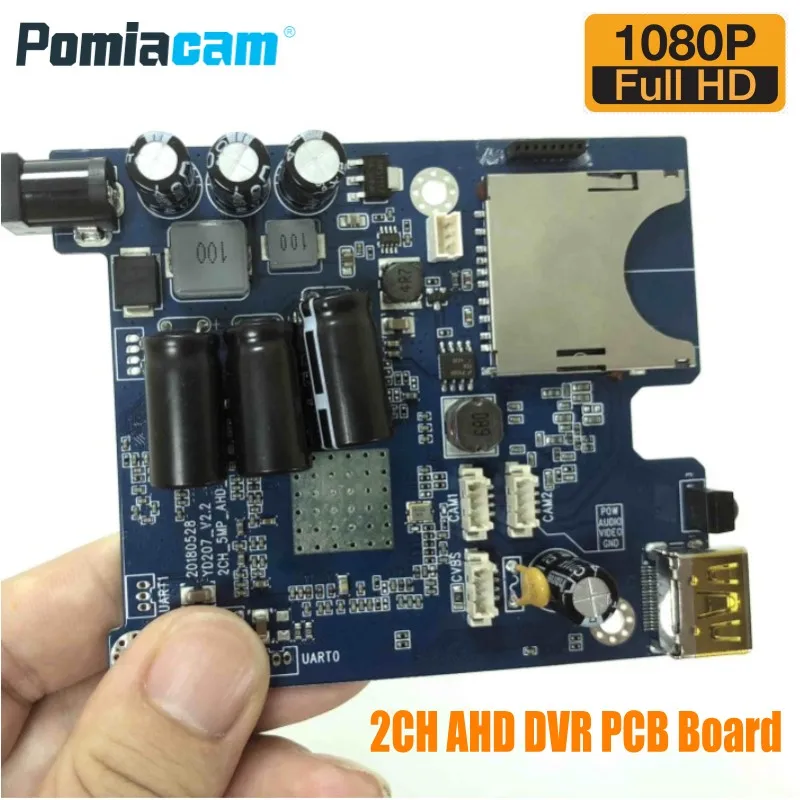 Прямая Заводская поставка 2-канальная плата AHD DVR PCB HD1080P 2-канальный мини-мобильный