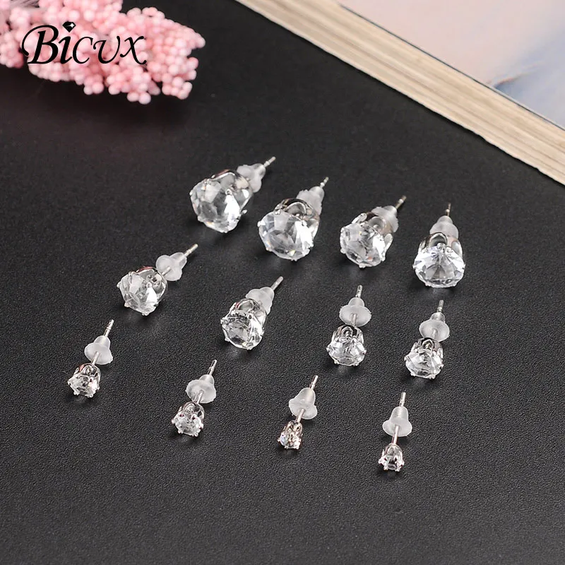 BICUX Korean Fashion Cute Silver Crown 6 Prong Setting Crystal Zircon Stud Earrings fo rWomen Girl 6 Pairs Simple Small Earring
BICUX Korean Fashion Cute Silver Crown 6 Prong Setting Crystal Zircon Stud Earrings fo rWomen Girl 6 Pairs Simple Small Earring