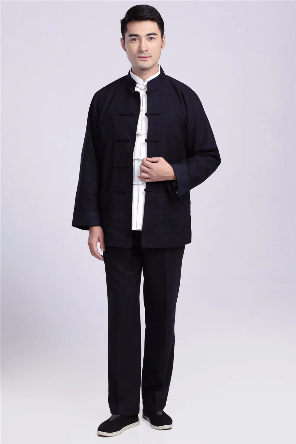 Фото Шанхайская история Зимняя шерстяная рубашка и брюки кунг-фу - купить
