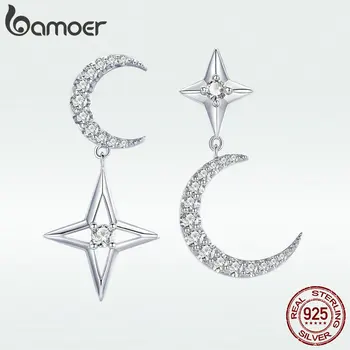 BAMOER Authentic 925 Sterling Silver Moon & Star Dangle Earrings for Women Clear Cubic Zircon Earrings Wedding Jewelry GAE050
BAMOER Authentic 925 Sterling Silver Moon & Star Dangle Earrings for Women Clear Cubic Zircon Earrings Wedding Jewelry GAE050