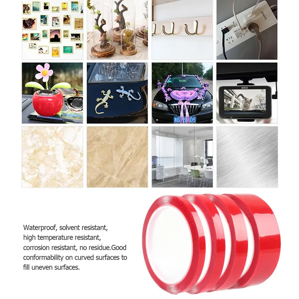 300CM Double Sided Adhesive Tape Household Transparent No Traces Adhesive Glue Tapes Car Sticker Phone Tablet Fixed 4 Sizes
300CM Double Sided Adhesive Tape Household Transparent No Traces Adhesive Glue Tapes Car Sticker Phone Tablet Fixed 4 Sizes