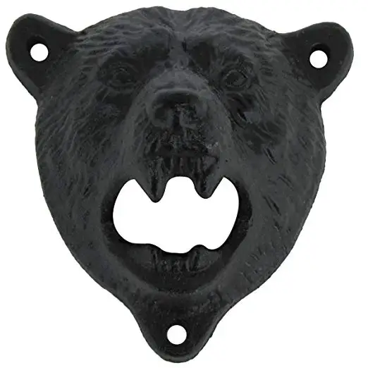 Cast Iron Wall Mount Grizzly Bear Teeth Bite Bottle Opener (Black) Christmas Decoration
Cast Iron Wall Mount Grizzly Bear Teeth Bite Bottle Opener (Black) Christmas Decoration