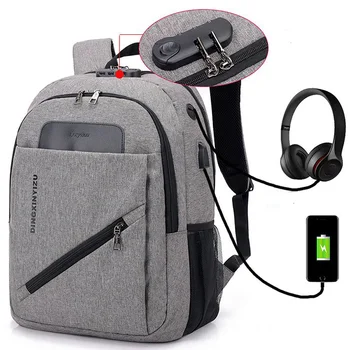 Men Backpack USB Charging Headphone Anti theft lock Laptop Computer Backpacks Business College Canvas Bookbag For Teenage Boys
Men Backpack USB Charging Headphone Anti theft lock Laptop Computer Backpacks Business College Canvas Bookbag For Teenage Boys