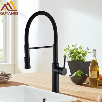 Quyanre Matte Black Chrome Kitchen Faucet Pull Down Sprayer 360 Rotation Torneira De Cozinha Single Lever Mixer Tap Kitchen Tap
Quyanre Matte Black Chrome Kitchen Faucet Pull Down Sprayer 360 Rotation Torneira De Cozinha Single Lever Mixer Tap Kitchen Tap