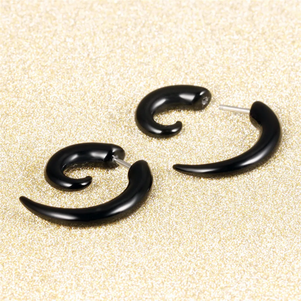Top Quality Simple Stainless Steel Polyvinyl Chlorid Earring Black Color Cochlear Shape New Fashion Jewelry Gift For Women
Top Quality Simple Stainless Steel Polyvinyl Chlorid Earring Black Color Cochlear Shape New Fashion Jewelry Gift For Women