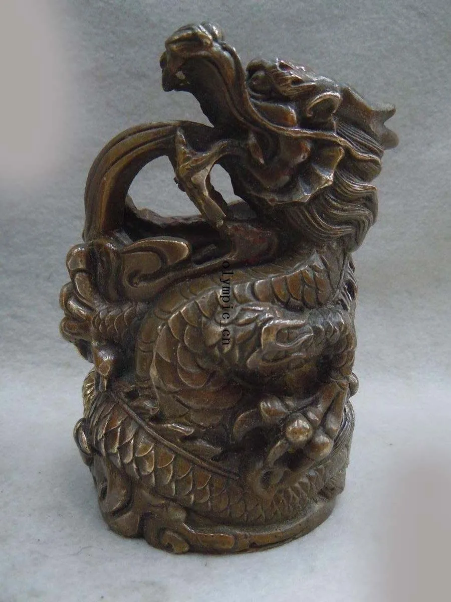 DS Chinese brass carved finely luck writing-brush washer dragon sculpture statue
DS Chinese brass carved finely luck writing-brush washer dragon sculpture statue