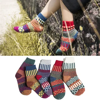 Retro Ethnic Style Socks Women Winter Wool Sock Colorful Striped Wave Harajuku Socks Female Christmas Thicken Warm Socks
Retro Ethnic Style Socks Women Winter Wool Sock Colorful Striped Wave Harajuku Socks Female Christmas Thicken Warm Socks