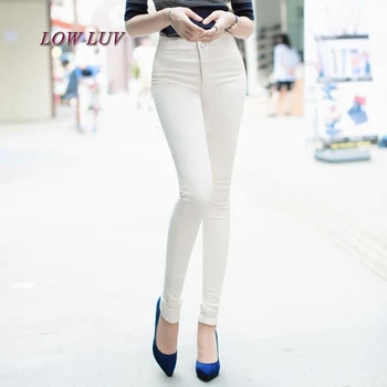 2017 casual office work pants lady high waist pencil pants stretch black white trousers winter AL125 
2017 casual office work pants lady high waist pencil pants stretch black white trousers winter AL125