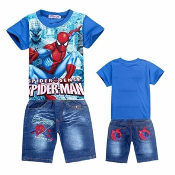2-10Y Kids Spiderman Denim Clothing Set Teenage Boys Summer Short Sleeve T Shirt Jeans Shorts Pants Clothes Set Children's Wear
2-10Y Kids Spiderman Denim Clothing Set Teenage Boys Summer Short Sleeve T Shirt Jeans Shorts Pants Clothes Set Children's Wear