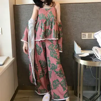Korean Print Casual Pajamas Sets Women Spring Autumn 3 piece Suit Nightwear Long Sleeve Home Sleepwear Tops and Pants Set f663
Korean Print Casual Pajamas Sets Women Spring Autumn 3 piece Suit Nightwear Long Sleeve Home Sleepwear Tops and Pants Set f663
