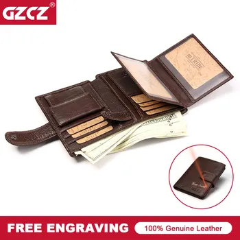 GZCZ 2018 Men'S Genuine Leather Wallet Vintage Short Male Purse Card Holder Coin Pocket Trifold MAN PURSE Money Bag Portomonee
GZCZ 2018 Men'S Genuine Leather Wallet Vintage Short Male Purse Card Holder Coin Pocket Trifold MAN PURSE Money Bag Portomonee