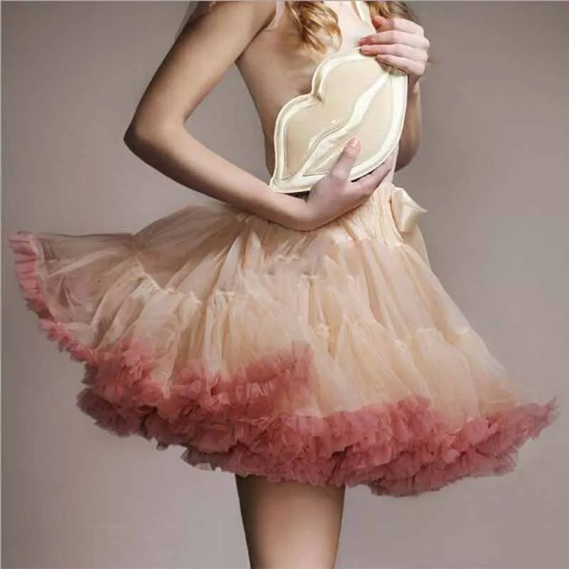 

New Puff Tulle Skirt Ball Gown Short Tutu Women Petticoat Cosplay Dance Underskirt 40CM Faldas Saia Mini Jupe Femme Pettiskirt