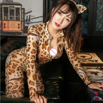 Alluring long body leopard print double head zipper open mesh mesh wild fun pajamas
Alluring long body leopard print double head zipper open mesh mesh wild fun pajamas