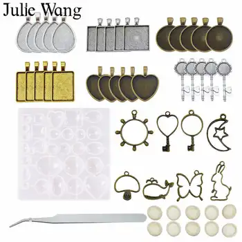 Julie Wang 50PCS/Set Silicone Molds Alloy Charms Cabochon Base Tweezers Finger Sleeve Epoxy Casting Mould Jewelry Making Tool
Julie Wang 50PCS/Set Silicone Molds Alloy Charms Cabochon Base Tweezers Finger Sleeve Epoxy Casting Mould Jewelry Making Tool