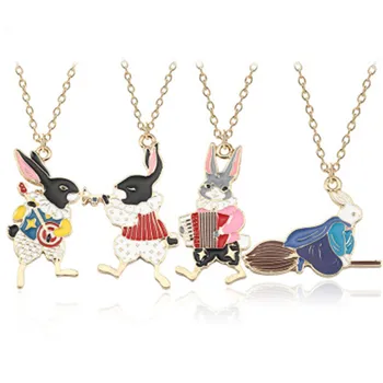 Trendy Alice In Wonderland Necklace Music Band Guitar Trumpet Accordion Broom Rabbit Pendant Enamel Animal Choker Jewelry
Trendy Alice In Wonderland Necklace Music Band Guitar Trumpet Accordion Broom Rabbit Pendant Enamel Animal Choker Jewelry