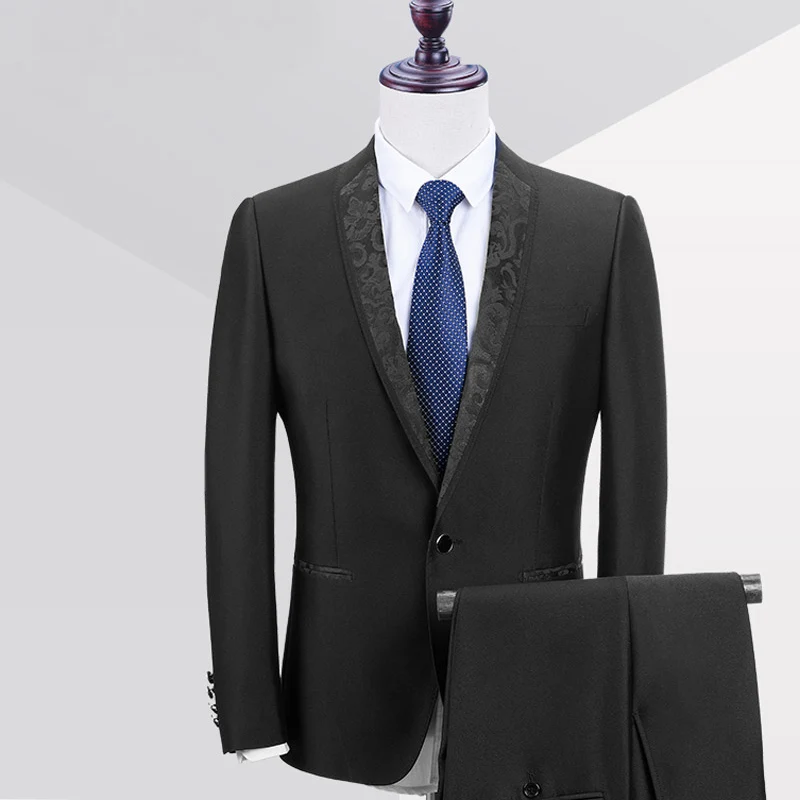 Black Formal Business Men Suits 2018 One Button Blazer Two Piece Jacket Pants Groom Tuxedos
Black Formal Business Men Suits 2018 One Button Blazer Two Piece Jacket Pants Groom Tuxedos