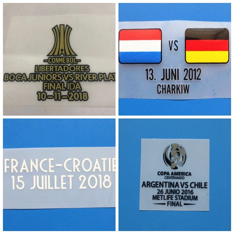New arm sponsorship chest word final CONMEBOL patch Print patches badges,Hot stamping Print Patch Badges
New arm sponsorship chest word final CONMEBOL patch Print patches badges,Hot stamping Print Patch Badges