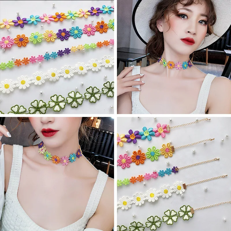 Color Flowers Lace Choker Necklace Lolita Women Clavicle Chain Short Simple Matches Neck Jewelry Neckband Necklace&bracelet
Color Flowers Lace Choker Necklace Lolita Women Clavicle Chain Short Simple Matches Neck Jewelry Neckband Necklace&bracelet