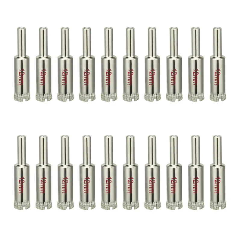 12mm Diamond Coated Glass Hole Saw Drill Bits for Ceramic Tile Marble Rock Porcelain 20 Pcs
12mm Diamond Coated Glass Hole Saw Drill Bits for Ceramic Tile Marble Rock Porcelain 20 Pcs