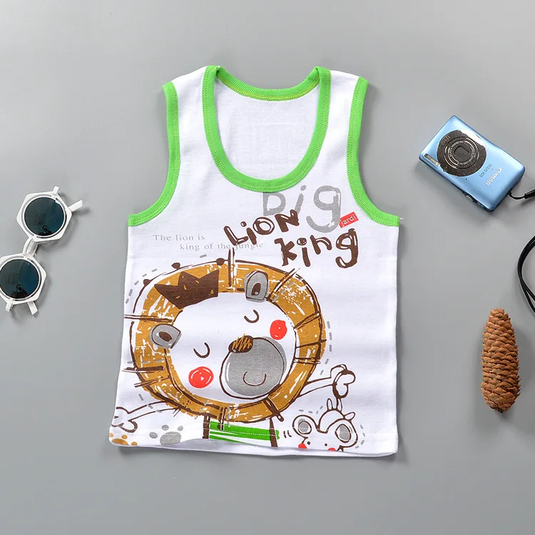 

Summer 100% Cotton Kids T-shirts Cartoon Boys Vest Casual Children Girls Tops Tees Clothes DS19