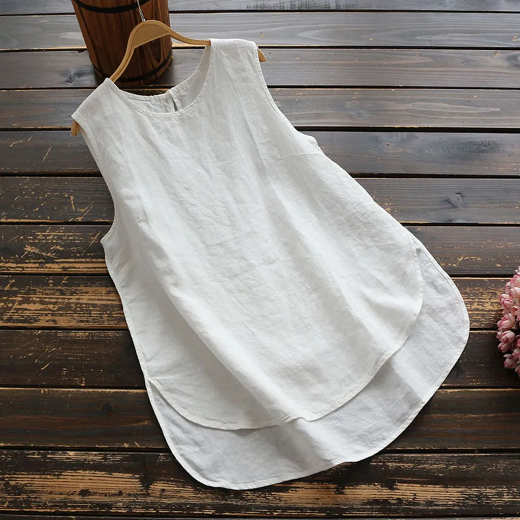 Tank Top Women Casual Plus Size Linen Tops Tee Vintage Solid Sleeveless Loose O-Neck Vest Casual Summer Top tops mujer verano
Tank Top Women Casual Plus Size Linen Tops Tee Vintage Solid Sleeveless Loose O-Neck Vest Casual Summer Top tops mujer verano