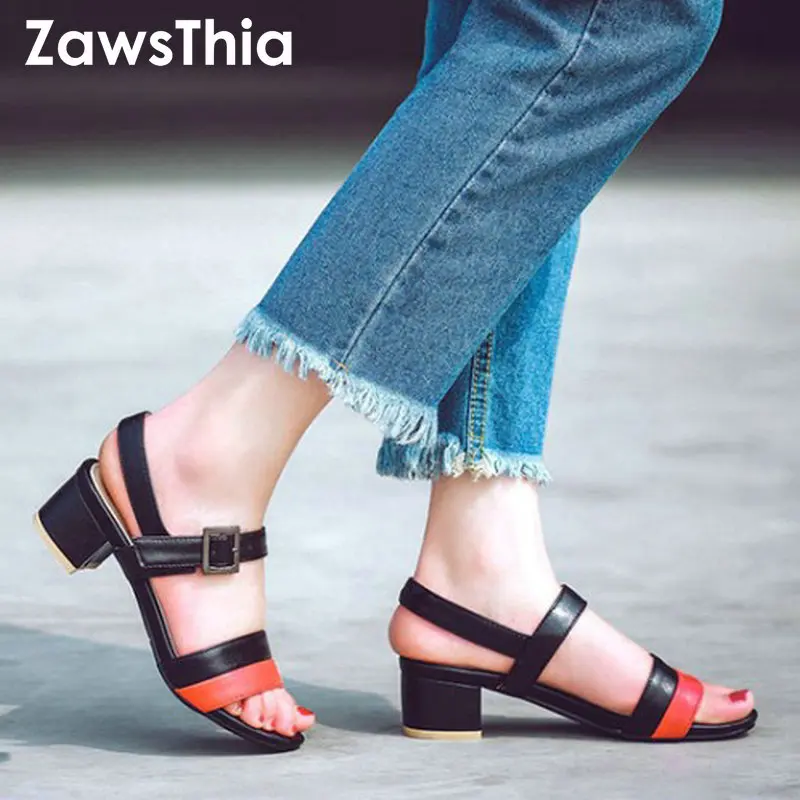 ZawsThia 2019 summer new stripe pattern contrast color open toe buckle strap square med heeled woman casual shoes ladies sandals
ZawsThia 2019 summer new stripe pattern contrast color open toe buckle strap square med heeled woman casual shoes ladies sandals