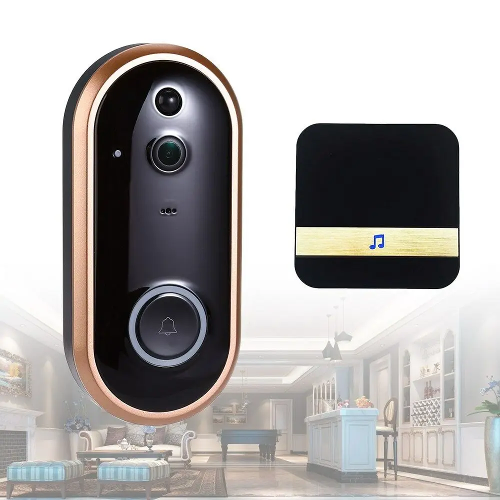 Wireless Camera Doorbell Night Vision Security Door Bell 166 Degree PIR Motion Detection Two Way Talk+Dingdong Chime
Wireless Camera Doorbell Night Vision Security Door Bell 166 Degree PIR Motion Detection Two Way Talk+Dingdong Chime