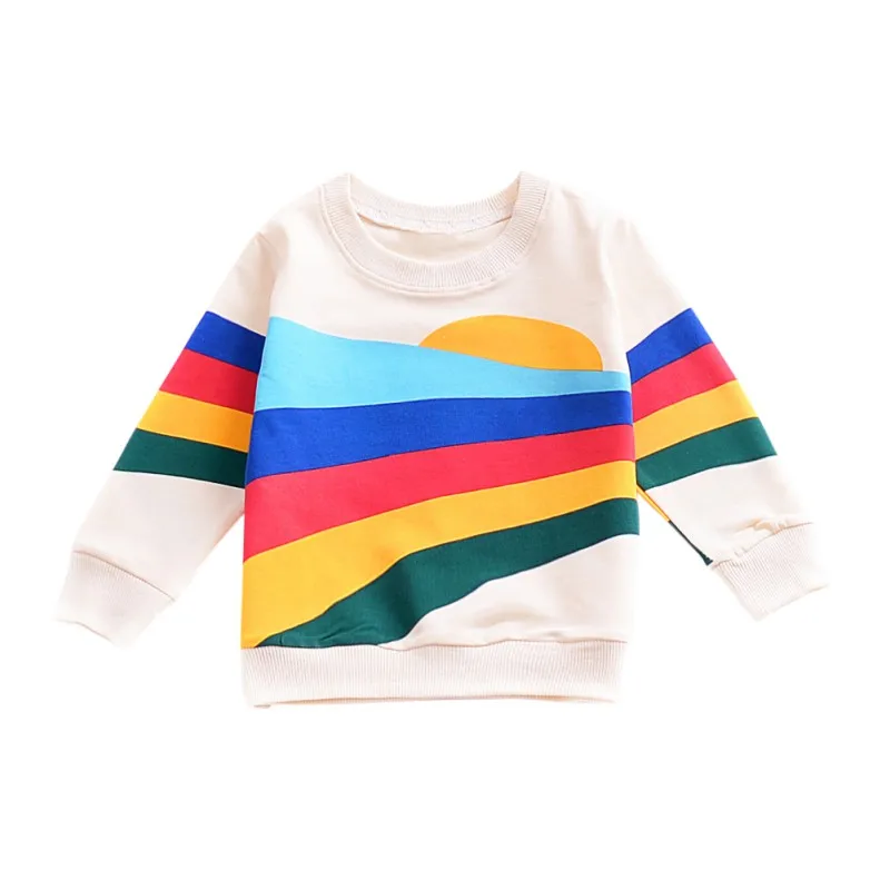 Infant Kids long-sleeved T-shirt Baby Boy Girl Rainbow Printed Cotton long-sleeved T-shirts Kids Clothing
Infant Kids long-sleeved T-shirt Baby Boy Girl Rainbow Printed Cotton long-sleeved T-shirts Kids Clothing