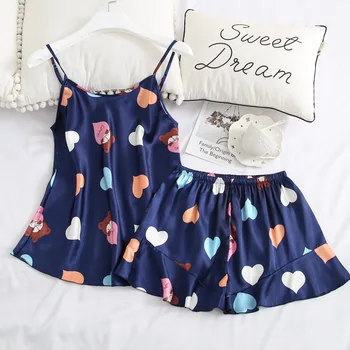 Women 2pcs Strap Top&shorts Sleepwear Sexy Neligee Home Clothes Pajamas Set Casual Sleep Suit Nightwear Intimate Lingerie
Women 2pcs Strap Top&shorts Sleepwear Sexy Neligee Home Clothes Pajamas Set Casual Sleep Suit Nightwear Intimate Lingerie