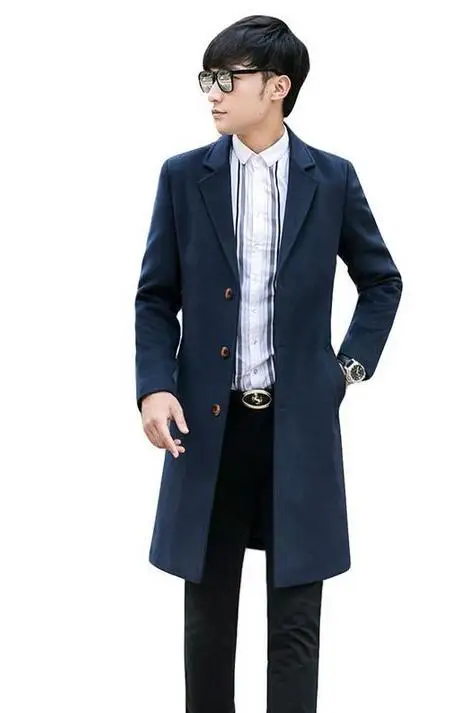 Korean mens coat business casual suit collar long coat mens single-breasted woolen coats khaki mens cashmere coat black blue 9XL
Korean mens coat business casual suit collar long coat mens single-breasted woolen coats khaki mens cashmere coat black blue 9XL