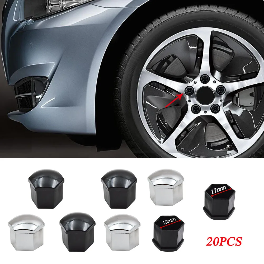 20PCs Auto Hub Screw Cover Protection Caps Special Socket Protection Dust Proof 17/19mm Wheel Nut Bolt Head Covers Black/Silver
20PCs Auto Hub Screw Cover Protection Caps Special Socket Protection Dust Proof 17/19mm Wheel Nut Bolt Head Covers Black/Silver